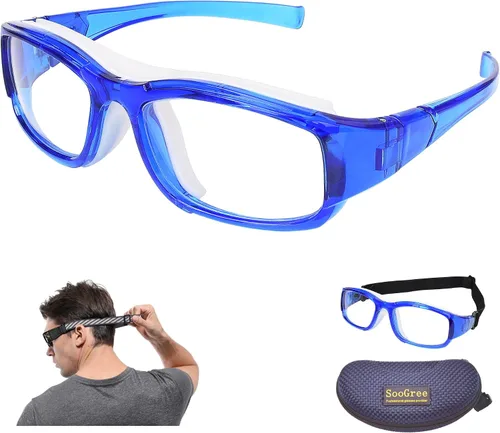 Vista 14 de SooGree Gafas Deportivas de Squash y Racquetball, Gafas de Baloncesto, Correa Ajustable, Resistente al Impacto