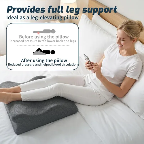 Vista 5 de Almohada de cuña ergonómica prona, almohada de cama de espuma de memoria multifuncional, almohada de lectura, ideal para descansos en la cama