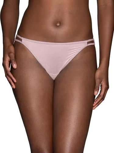 Vista 142 de Vanity Fair Bragas de bikini con tira para mujer, Illumination, con elástico sedoso y ribete de satén Paquete de 3 Negro (Midnight Black)