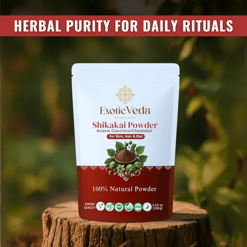 Vista 4 de Shikakai Powder 100% puro y natural - Limpiador y acondicionador ayurvédico sin químicos - Nutre el cabello, mejora el brillo, la suavidad