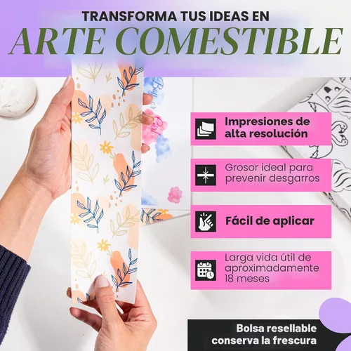 Vista 8 de Paper2eat - Hojas de glaseado comestibles de alta calidad de 8.5 x 11 pulgadas - 3 unidades - Hojas de glaseado comestibles blancas - Certificado