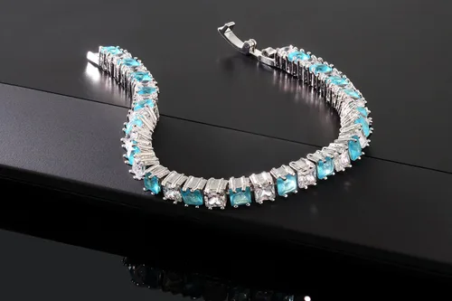 Vista 15 de Gem Stone King Pulsera de tenis clásica de circonita cúbica de corte princesa para mujer