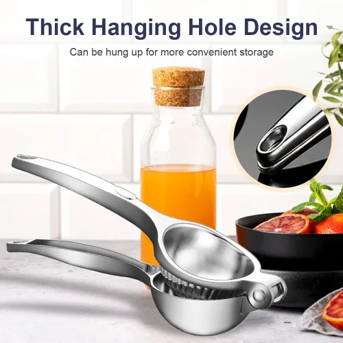 Vista 4 de Exprimidor de limón, exprimidor de limón de mano de acero inoxidable, exprimidor de cítricos, accesorios de cocina manual 2025, exprimidor de mano