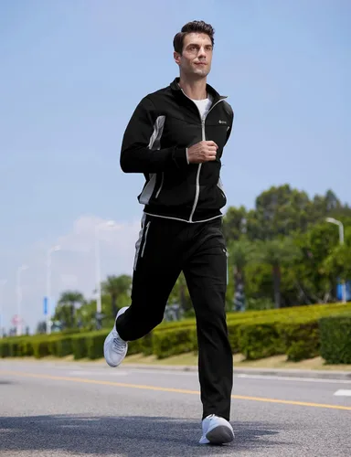 Vista 6 de TBMPOY Chándales para Hombres Conjuntos Deportivos para Hombres Conjuntos de Chándal de 2 Piezas Casuales Atléticos para Jogging Calentamiento