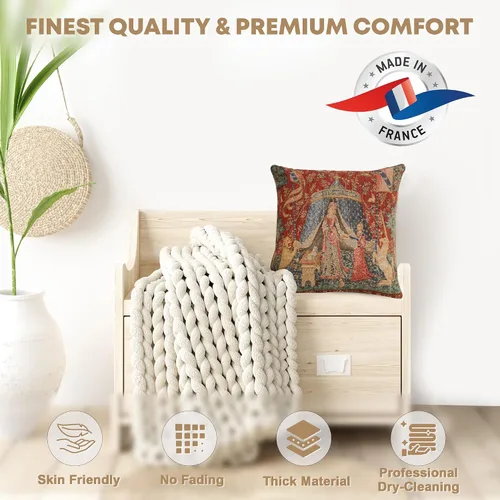 Vista 3 de Charlotte Home Furnishings - Fundas de almohada para sofá de 14 x 14 pulgadas, funda de almohada de tapiz para sala de estar, fundas decorativas