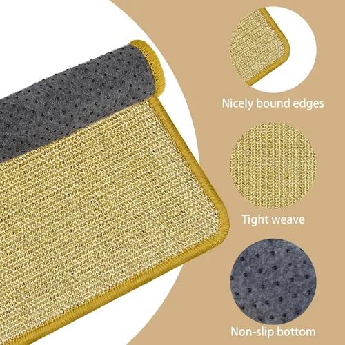 Vista 4 de DYAUS Bunny Scratch Pad, Natural Sisal Rabbit Scratching Mat for Claws and Teeth Care, Indoor Bunny Chew Toys Bunny Bed for Biting Sleeping Nesting