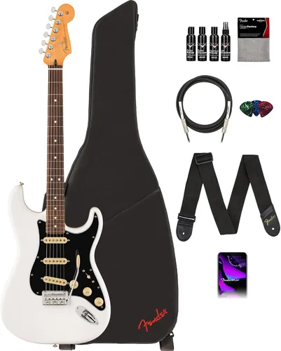 Vista 16 de Fender Player II Modified Stratocaster - Paquete de atardecer con bolsa de concierto, correa, cable, paquete de 3 púas y kit de limpieza de guitarra