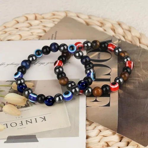 Vista 19 de Triple Protection Bracelet, CARPDIM Evil Eye bracelet and Black Obsidian evil eye Beads Bracelet for Men Women Healing Bracelets Bring Good Luck