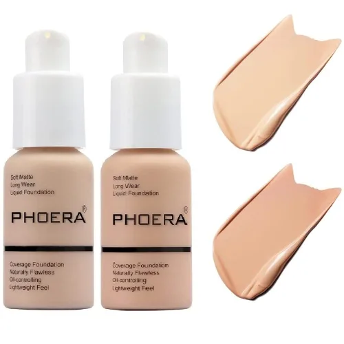 Vista 10 de PHOERA - Base de maquillaje líquida mate suave y impecable para mujeres. (porcelana #101)