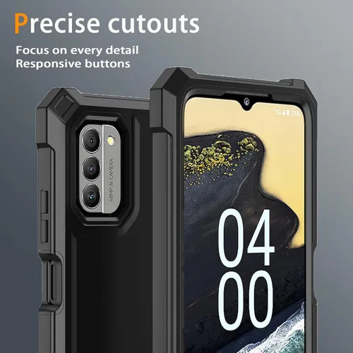Vista 5 de Funda para Nokia G310 5G con protector de pantalla de vidrio templado, funda protectora delgada de silicona suave de cuerpo completo