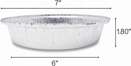 Vista 4 de Paquete de 60 sartenes redondas de aluminio prémium de 7 pulgadas con tapas de cúpula de plástico, lata de aluminio desechable para asar, hornear