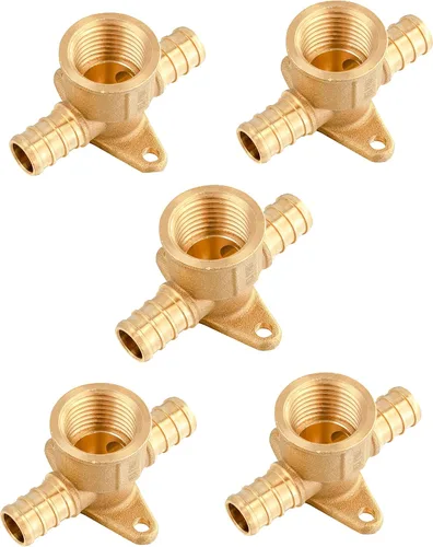 Vista 8 de EFIELD 1/2 "Pex x 1/2" Pex x 1/2" hembra NPT Drop-ear Tee, Latón Crimp Fitting, (PEX1807170)