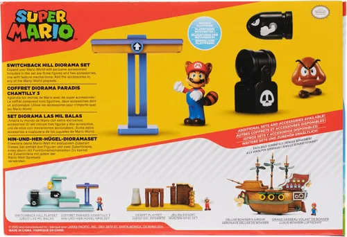 Vista 7 de Super Mario Nintendo Switchback Hill - Juego de diorama de 2.5 pulgadas, color negro