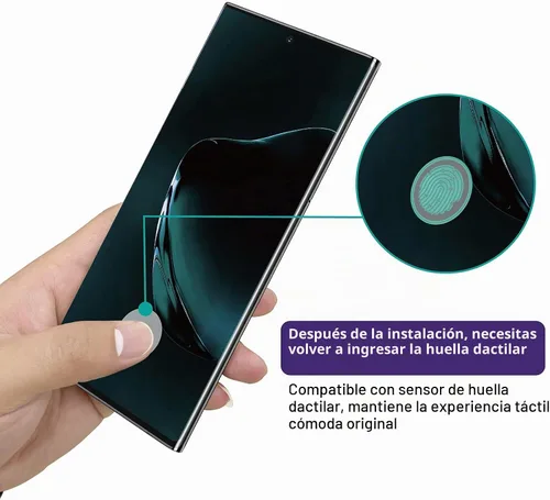 Vista 4 de AACL para Samsung Galaxy Note 10 Plus Protector de pantalla de vidrio templado curvado Compatible con escáner ultrasónico de huellas dactilares