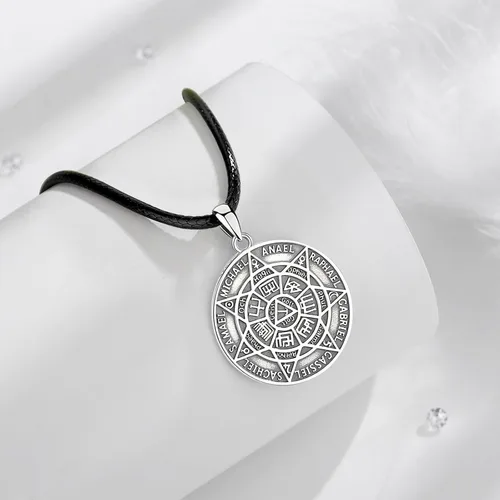 Vista 170 de Vito Collar de plata de ley 925 para mujeres y hombres, San Benito, crucifijo, Caravaca, San Cristóbal, San Judas, medalla patronal, amuleto
