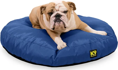 Vista 11 de K9 Ballistics Cama redonda resistente para perros, funda extraíble, lavable, duradera y resistente al agua para interiores y exteriores, pequeña