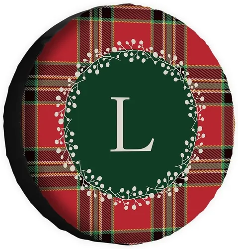 Vista 18 de Buffalo Check Plaid Initial Spare Tire Cover Monogram Letter A Wheel Protectors Covers Water Dust Proof 14 Inch Wheel Covers Universal for Trailer