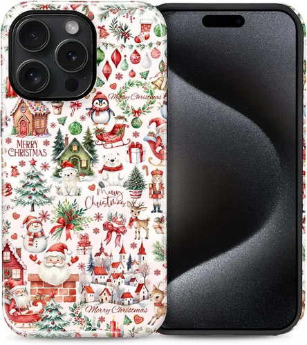 Vista 40 de Funda para iPhone 13 iPhone 14, a prueba de golpes, funda protectora híbrida de 2 capas, doble protección contra caídas, antiarañazos, diseño Rojo