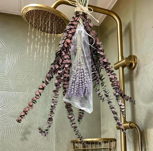 Vista 9 de Red Eucalyptus & Lavender Bundle with Hemp Rope & Scent Sachet for Shower