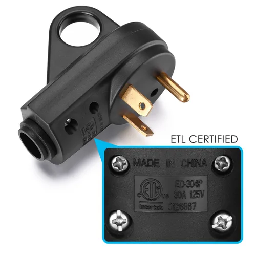 Vista 4 de Miady Enchufe macho de repuesto para autocaravana de 30 amperios con diseño fácil de desenchufar, certificado ETL