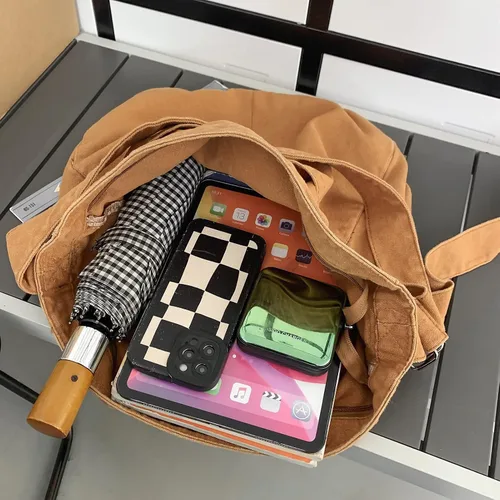 Vista 4 de Micmores Large Crossbody Purse Canvas Tote Bag Women Hobo Bag Stylish Handbag Fashion shoulder Bag