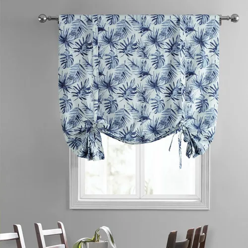 Vista 2 de HPD Half Price Drapes PRCT-TUD211A-63 - Cortinas de algodón estampado para oscurecer la habitación, cortina enrollable de globo para sala de estar