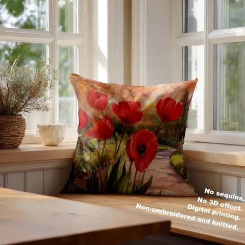 Vista 99 de Batmerry Autumn Pumpkin Templeton Throw Pillow Covers, Green Leaves Paths Forests Decorative Pillow Covers Digital Printing Blended for Couch Sofa