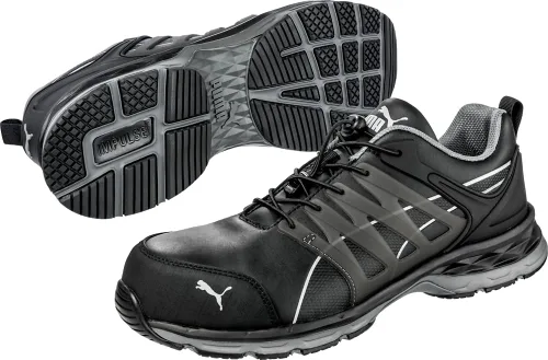 Vista 6 de PUMA velocidad de seguridad 2.0 negro bajo ASTM SD seguridad zapatos dedo del pie de metal libre fibra de vidrio puntera antideslizante hombres