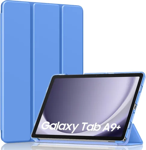 Vista 31 de MoKo para Galaxy Tab A9 Plus/A9+ Funda de 11 pulgadas 2023, funda de PC delgada con soporte y parte trasera translúcida para Galaxy Tab A9 Plus