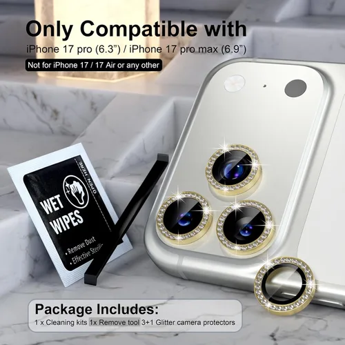 Vista 305 de Choiche Compatible para iPhone 16 Pro/iPhone 16 Pro Max Protector de Lente de Cámara, Vidrio Templado 9H Protector de Pantalla de Cubierta de Cámara