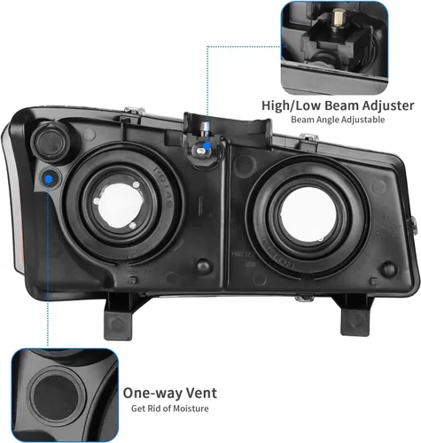 Vista 4 de DWVO Faros delanteros compatibles con Chevy Silverado 1500 1500 HD/2003-2004 Silverado 2500/2003-2006 Silverado 2500HD 3500/2003-2006 Avalanche 1500