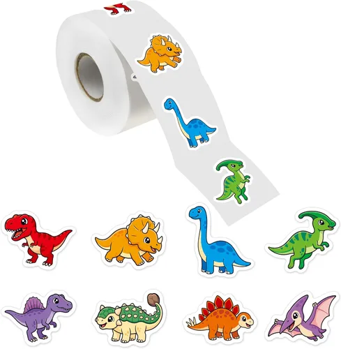 Vista 10 de 600 adorables calcomanías redondas de animales terrestres en 16 diseños con línea perforada versión ampliada (cada uno mide 1.5 pulgadas de diámetro)