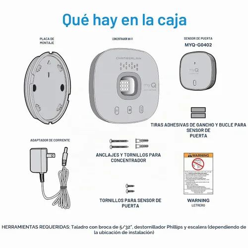 Vista 7 de CHAMBERLAIN Control inteligente de garaje - Hub de garaje inalámbrico y sensor con WiFi y Bluetooth - Controlado por teléfono inteligente