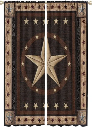 Vista 30 de Cortinas opacas de vaquero americano para sala de estar, atardecer occidental, rústico, vaquero, equitación, cortinas de ventana, aislamiento