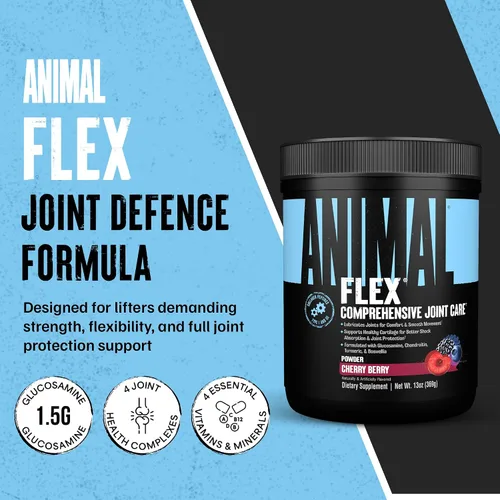 Vista 2 de Animal Flex Powder - Suplemento de apoyo articular para aliviar el dolor, reparar y restaurar músculos con cúrcuma, glucosamina, condroitina, MSM
