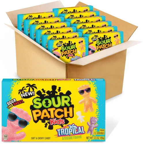 Vista 30 de SOUR PATCH KIDS Caramelos Suaves y Masticables de Fresa, Caramelos a Granel, 12 Bolsas de 8 oz