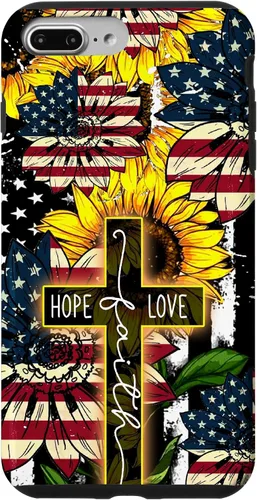 Vista 12 de Funda para iPhone 16 Sunflowers Faith Hope Love Jesus Cross Christian