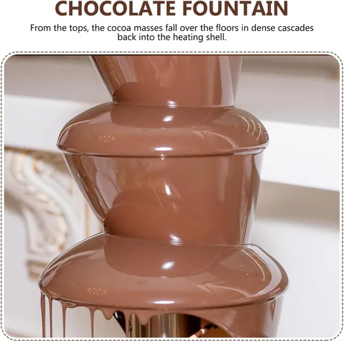 Vista 5 de FUOYLOO Máquina de fuente de fondue de chocolate con diseño resistente a la temperatura para fiestas y reuniones familiares para galletas, fresas