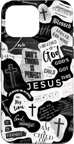Vista 19 de Funda estética para iPhone 16 con versículos bíblicos cristianos, frases positivas