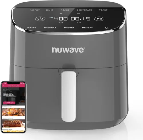 Vista 10 de Nuwave Brio Plus - Freidora de aire de 8 cuartos de galón, nuevo y mejorado, revestimiento de cerámica sin PFAS