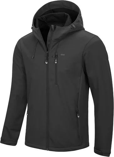 Vista 7 de 33,000ft - Chaqueta de softshell para hombre con capucha, impermeable, rompevientos, ligera, para lluvia, exterior, senderismo, viaje