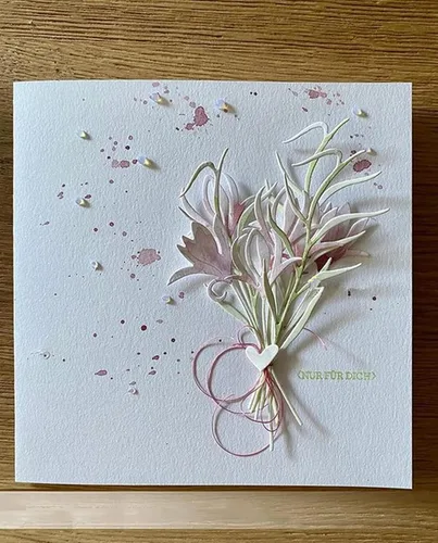 Vista 5 de Juego de 3 troqueles de metal de hojas de flores, marco de hojas de flores en 3D, plantillas de corte de boda para álbumes de recortes, álbumes