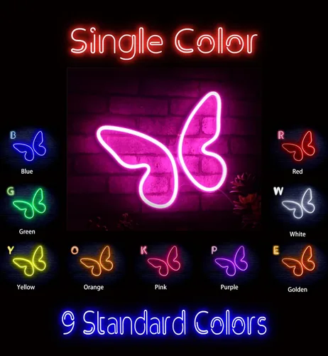 Vista 2 de ADVPRO Señal de neón LED del silicón de la flexión del sitio de la muchacha de la mariposa - azul - st16s33-fnu0020-b