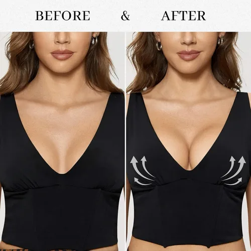 Vista 2 de Kit de cinta transparente para pechos, cinta adhesiva para levantamiento de senos con cubiertas de pezón de alce y cinta de moda de doble cara