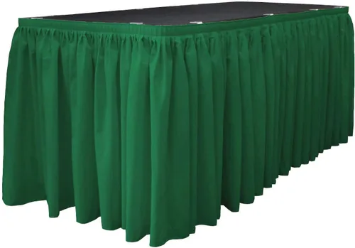 Vista 36 de LA Linen Falda de mesa de popelina de poliéster para mesas rectangulares, tela plisada para banquetes de boda, 14 pies por 29 pulgadas de largo