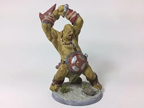Vista 4 de Ogre Warrior RPG - Calabozos y dragones - DND - Pathfinder - Diorama - Figurita miniatura (gris/sin pintar) (Axe)
