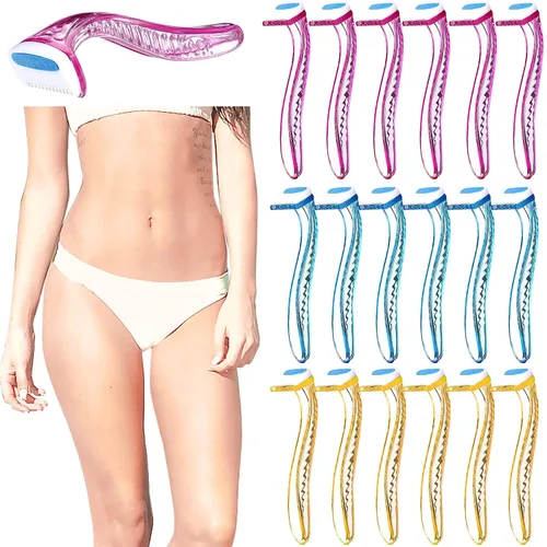 Vista 9 de Honoson 16 piezas de maquinilla de afeitar desechables para mujer, kit de afeitado de piel sensible con cubierta protectora, recortadora