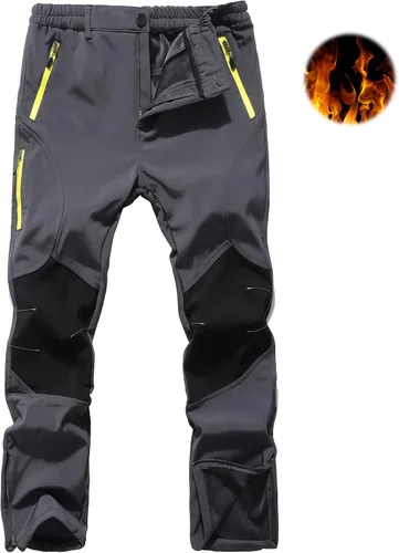 Vista 2 de Muaney Mens Ski Snow Waterproof Softshell Outdoor Hiking Velour Lined with Zipper Bottom Leg