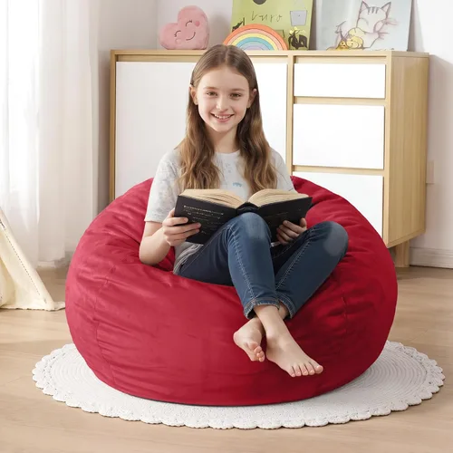 Vista 49 de Sillón puff de 3 pies Sillón estilo puff grande de 3 pulgadas con relleno de espuma viscoelástica, sofá suave con funda de terciopelo holandés