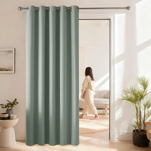 Vista 38 de RYB HOME Cortinas portátiles para puerta con privacidad, cortinas opacas y aislantes térmicas para dormitorio, armario, sala de estar, comedor, Beige